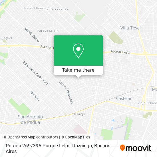 Parada 269 / 395 Parque Leloir Ituzaingo map