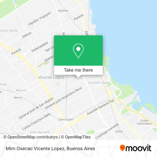 Mapa de Mim Osecac Vicente Lopez