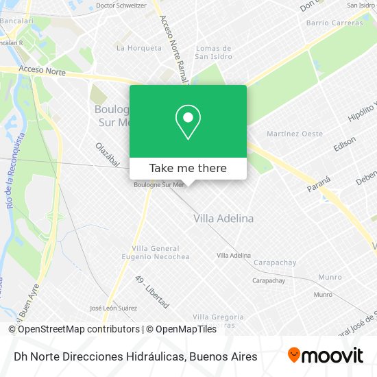 Mapa de Dh Norte Direcciones Hidráulicas