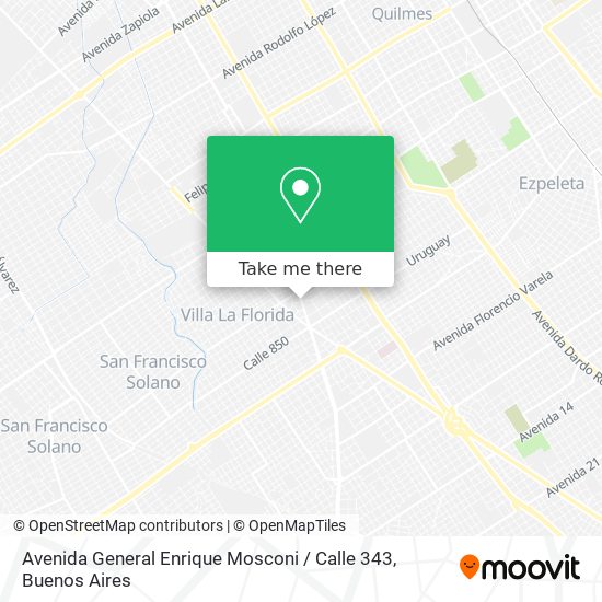 Mapa de Avenida General Enrique Mosconi / Calle 343