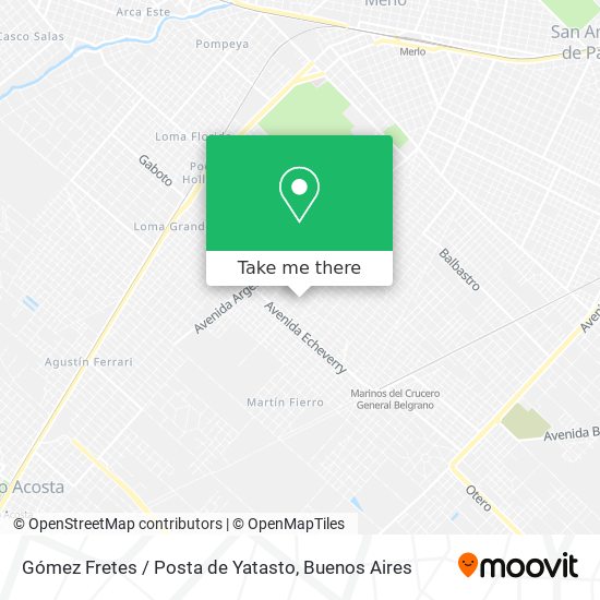 Mapa de Gómez Fretes / Posta de Yatasto