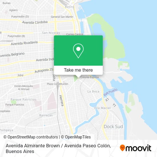 Mapa de Avenida Almirante Brown / Avenida Paseo Colón