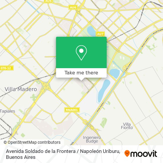 Avenida Soldado de la Frontera / Napoleón Uriburu map