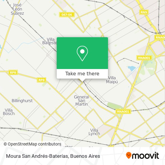 Moura San Andrés-Baterías map