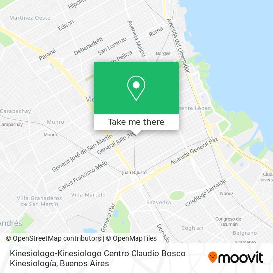 Mapa de Kinesiologo-Kinesiologo Centro Claudio Bosco Kinesiología