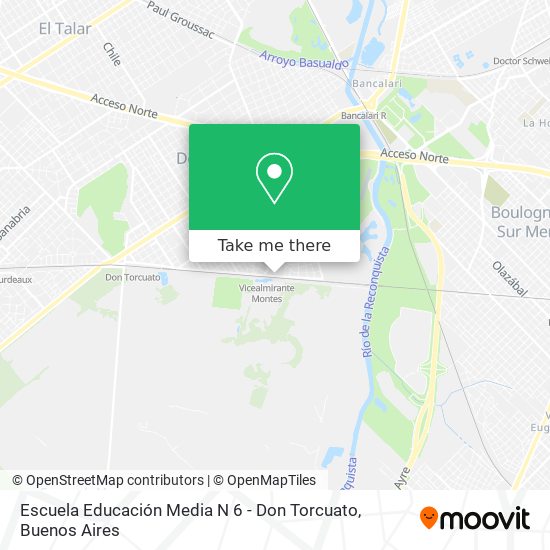 Mapa de Escuela Educación Media N 6 - Don Torcuato