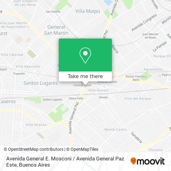 Avenida General E. Mosconi / Avenida General Paz Este map