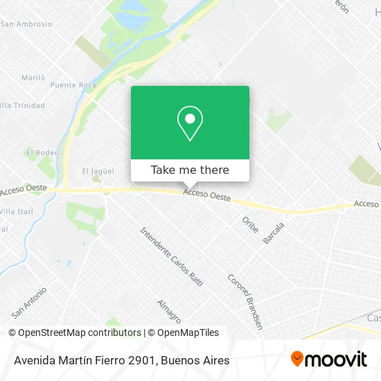 Avenida Martín Fierro 2901 map