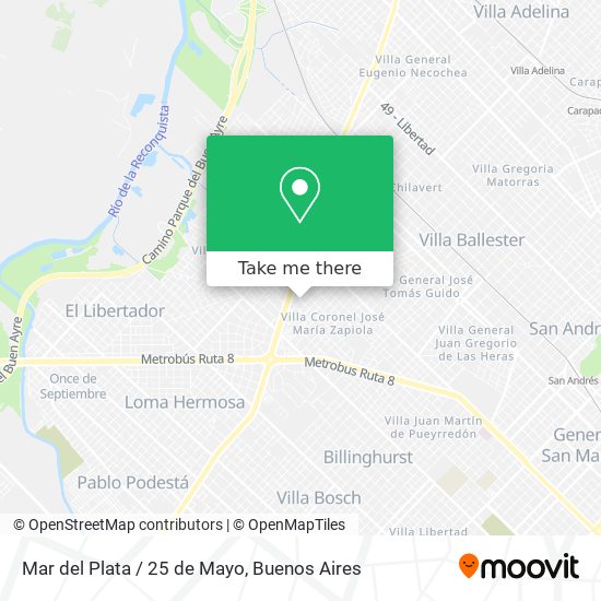 Mar del Plata / 25 de Mayo map