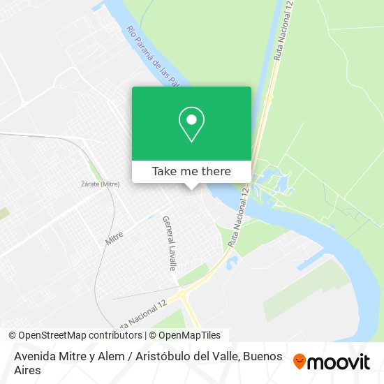 Avenida Mitre y Alem / Aristóbulo del Valle map