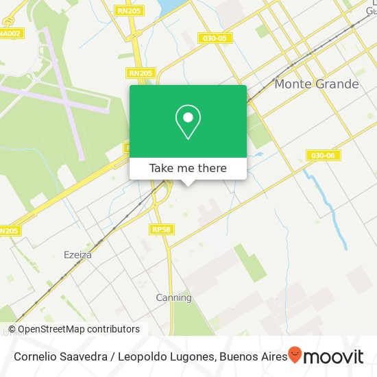 Cornelio Saavedra / Leopoldo Lugones map