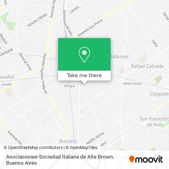 Asociaciones-Sociedad Italiana de Alte Brown map
