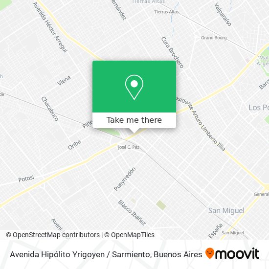 Avenida Hipólito Yrigoyen / Sarmiento map