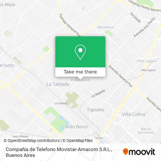 Mapa de Compañía de Telefono Movistar-Amacom S.R.L.