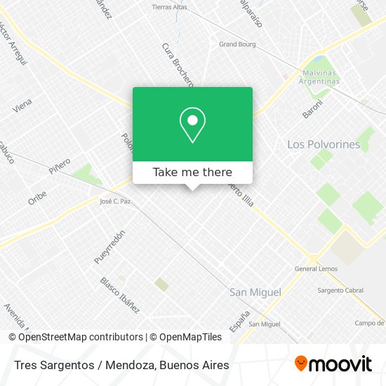 Tres Sargentos / Mendoza map