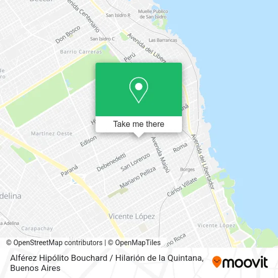 Alférez Hipólito Bouchard / Hilarión de la Quintana map