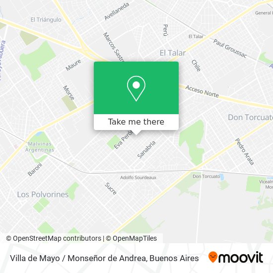 Mapa de Villa de Mayo / Monseñor de Andrea