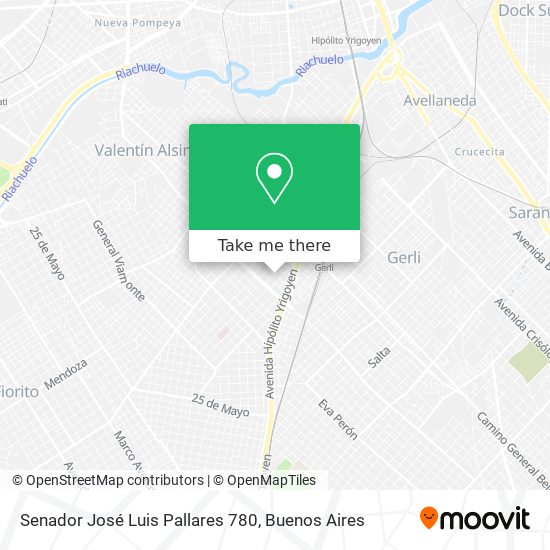 Senador José Luis Pallares 780 map