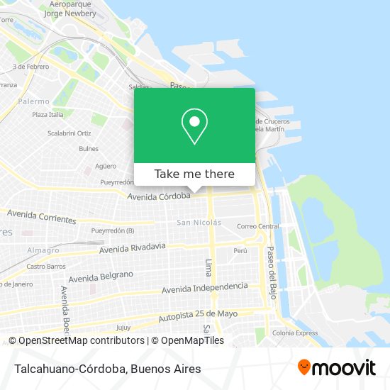 Talcahuano-Córdoba map