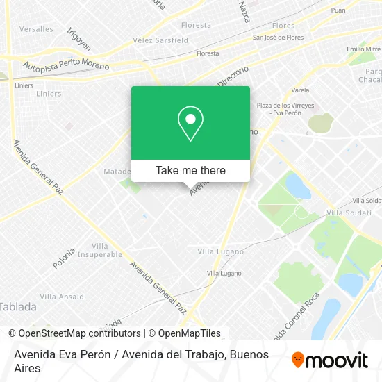Mapa de Avenida Eva Perón / Avenida del Trabajo