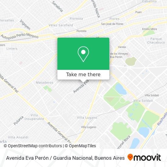 Mapa de Avenida Eva Perón / Guardia Nacional