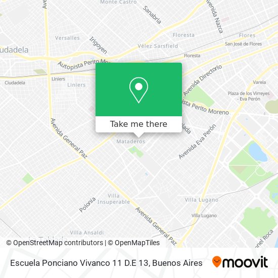Mapa de Escuela Ponciano Vivanco 11 D.E 13
