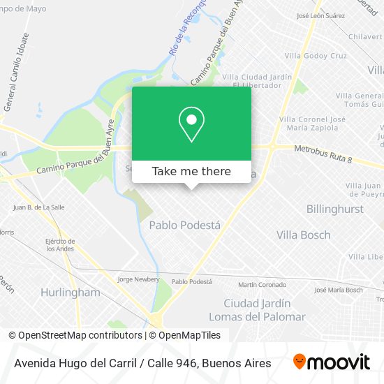 Mapa de Avenida Hugo del Carril / Calle 946