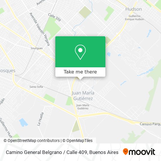 Camino General Belgrano / Calle 409 map