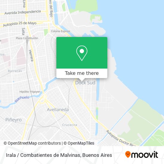 Irala / Combatientes de Malvinas map