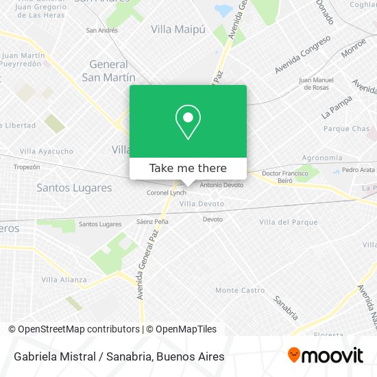 Mapa de Gabriela Mistral / Sanabria