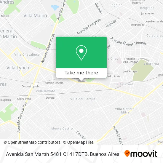 Mapa de Avenida San Martín 5481 C1417DTB