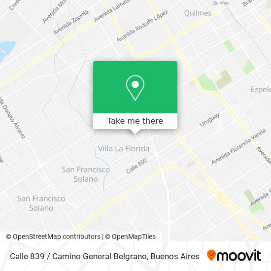 Calle 839 / Camino General Belgrano map