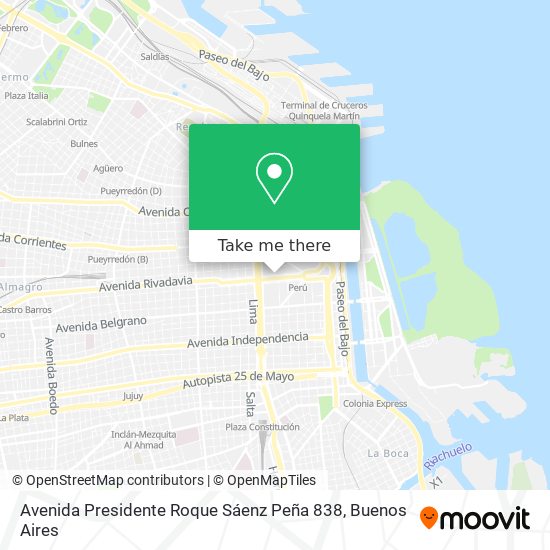 Avenida Presidente Roque Sáenz Peña 838 map