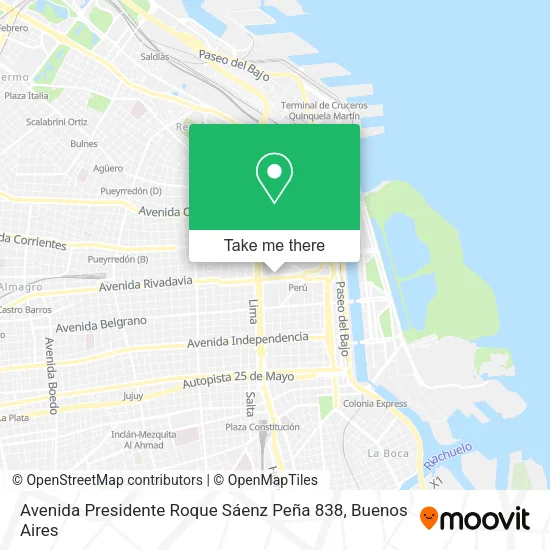 Mapa de Avenida Presidente Roque Sáenz Peña 838