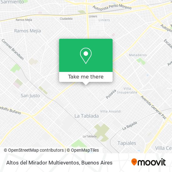Altos del Mirador Multieventos map
