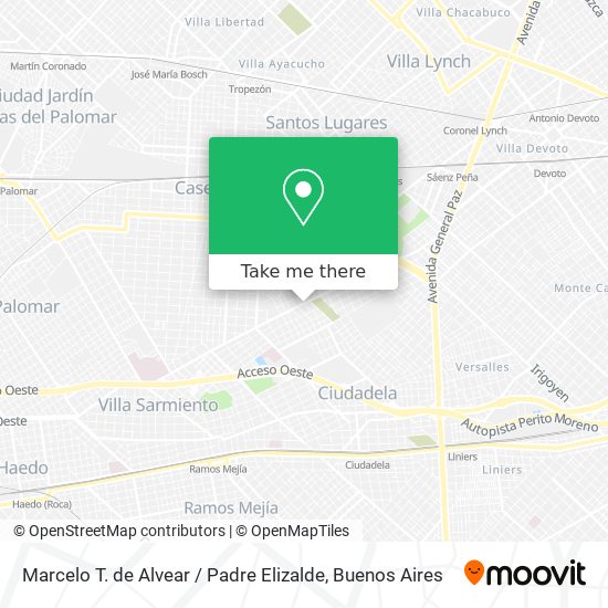 Marcelo T. de Alvear / Padre Elizalde map