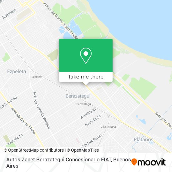 Mapa de Autos Zanet Berazategui Concesionario FIAT