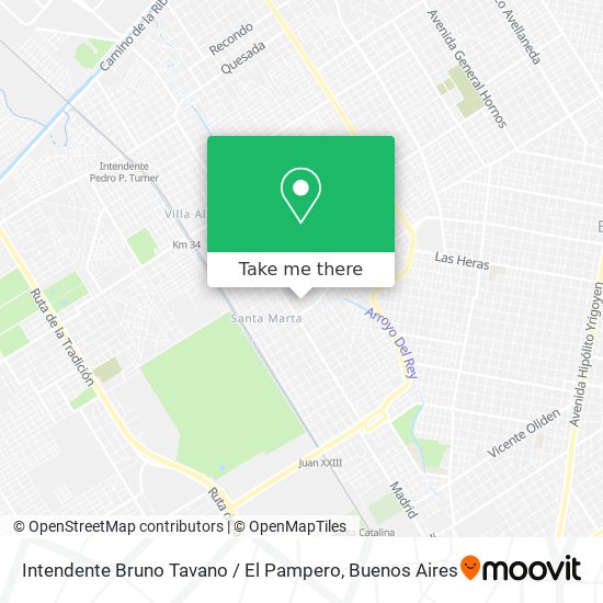 Mapa de Intendente Bruno Tavano / El Pampero