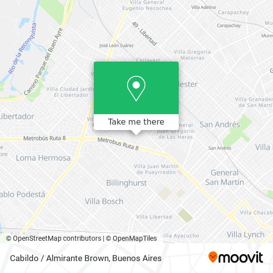 Cabildo / Almirante Brown map