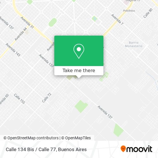 Mapa de Calle 134 Bis / Calle 77