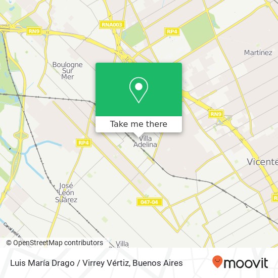 Luis María Drago / Virrey Vértiz map