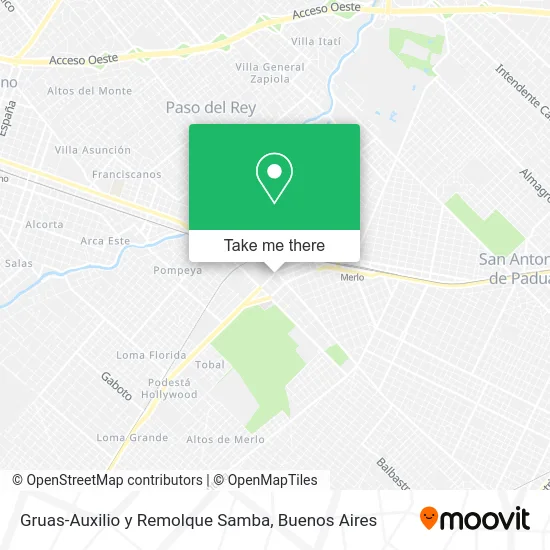 Gruas-Auxilio y Remolque Samba map