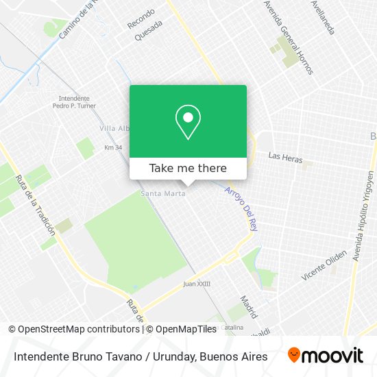 Intendente Bruno Tavano / Urunday map