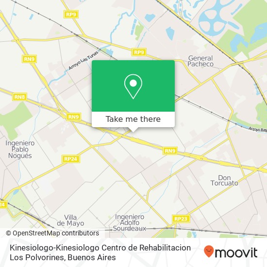 Mapa de Kinesiologo-Kinesiologo Centro de Rehabilitacion Los Polvorines