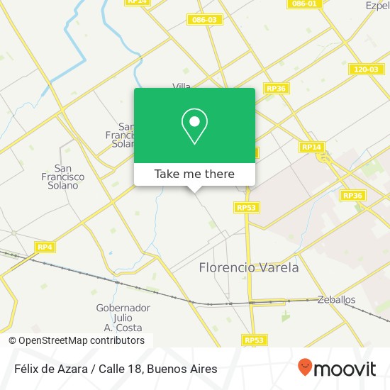 Mapa de Félix de Azara / Calle 18