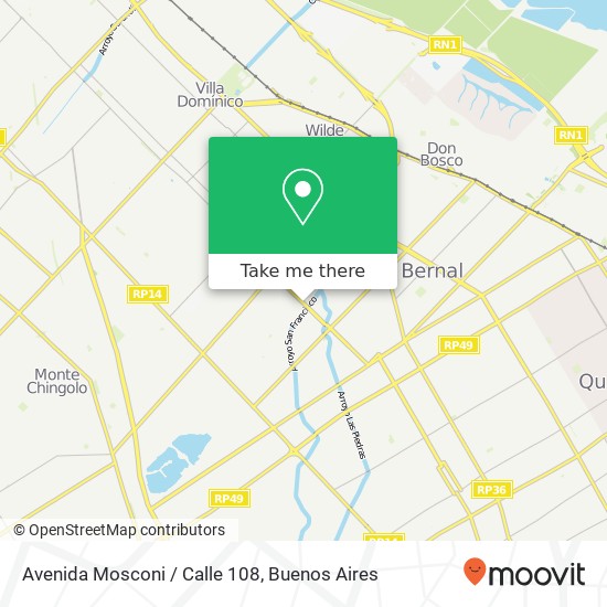 Avenida Mosconi / Calle 108 map
