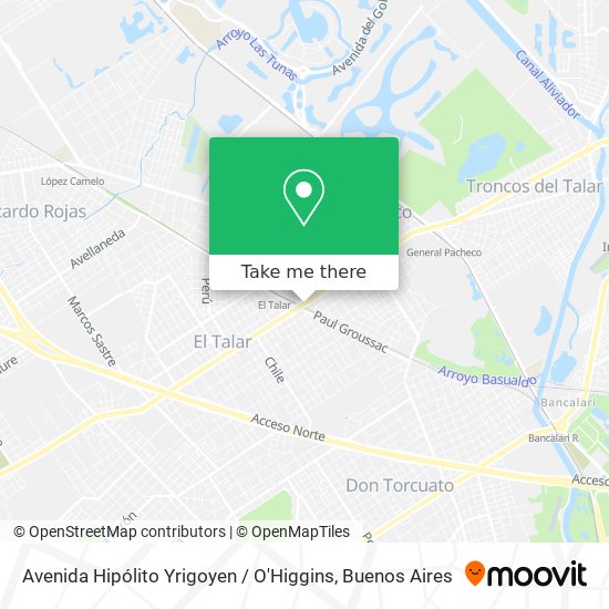 Mapa de Avenida Hipólito Yrigoyen / O'Higgins