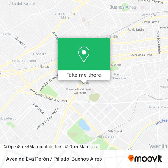 Avenida Eva Perón / Pillado map