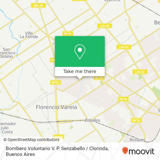 Mapa de Bombero Voluntario V. P. Senzabello / Clorinda