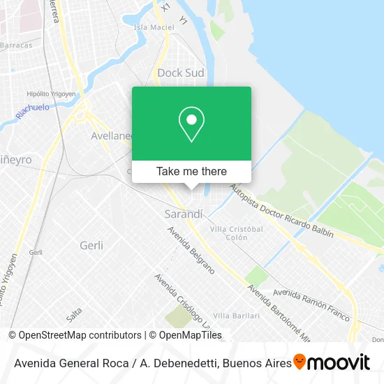 Mapa de Avenida General Roca / A. Debenedetti